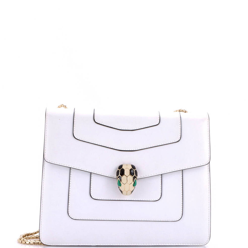 Bvlgari Medium Serpenti Forever Square Shoulder Bag Leather